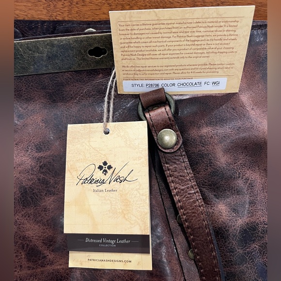 Patricia Nash NWT Distressed Vintage Leather Tote - Picture 8 of 10